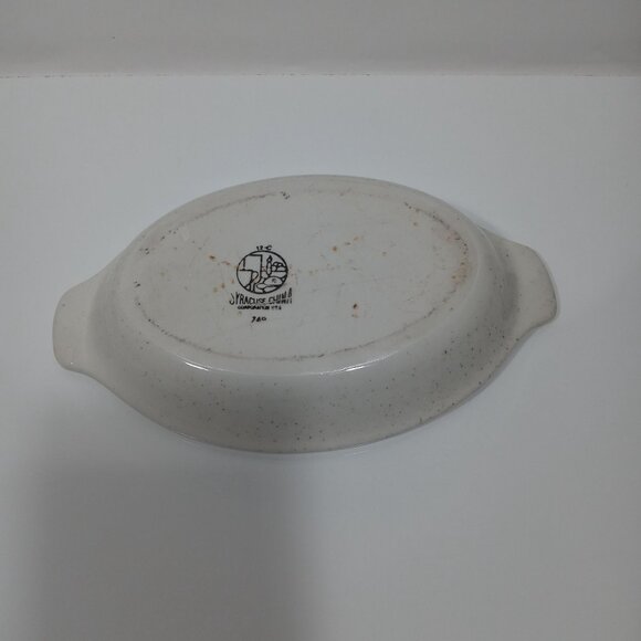 Syracuse China Speckled Brown Oval Au Gratin Dish Vintage 12-C - Picture 10 of 11